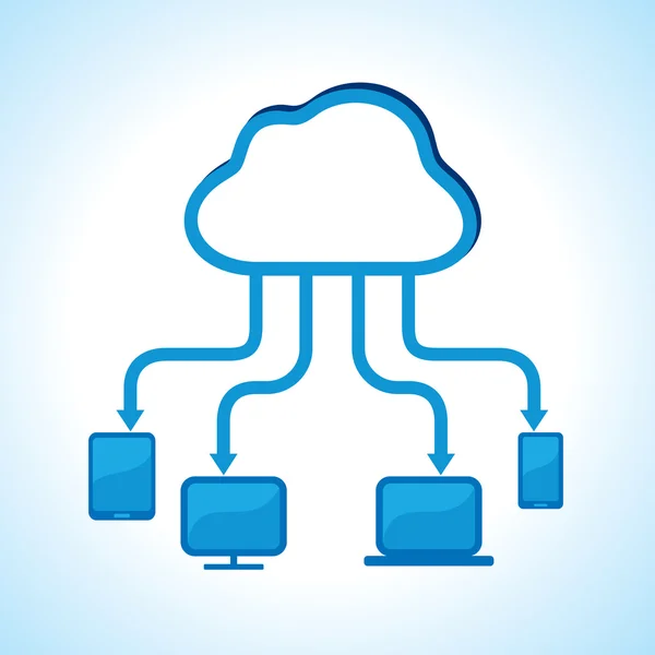 Concetto di cloud computing — Vettoriale Stock