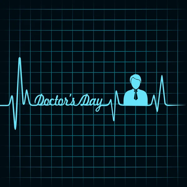 Los latidos del corazón hacen que los médicos texto día — Archivo Imágenes Vectoriales