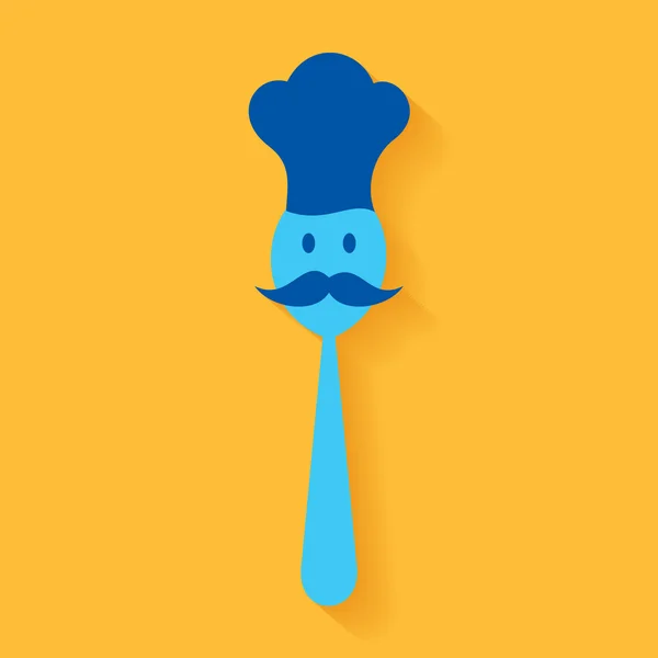 Chef made by spoon — Stock Vector