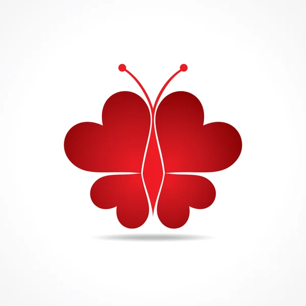 Corazón hacer una mariposa — Vector de stock