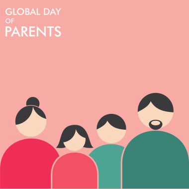 Küresel Ebeveynler Günü 'nün Vektör İllüstrasyonu 1 Haziran' da kutlandı