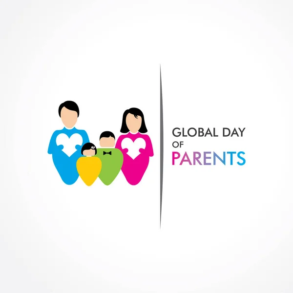 Εικονογράφηση Διάνυσμα Του Σχεδιασμού Παγκόσμια Ημέρα Γονέων Γιόρτασε Την Ιούνιο — Διανυσματικό Αρχείο