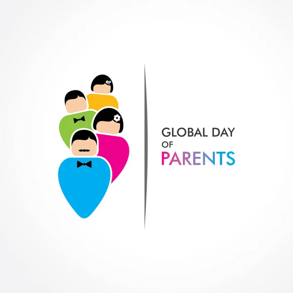 Εικονογράφηση Διάνυσμα Του Σχεδιασμού Παγκόσμια Ημέρα Γονέων Γιόρτασε Την Ιούνιο — Διανυσματικό Αρχείο