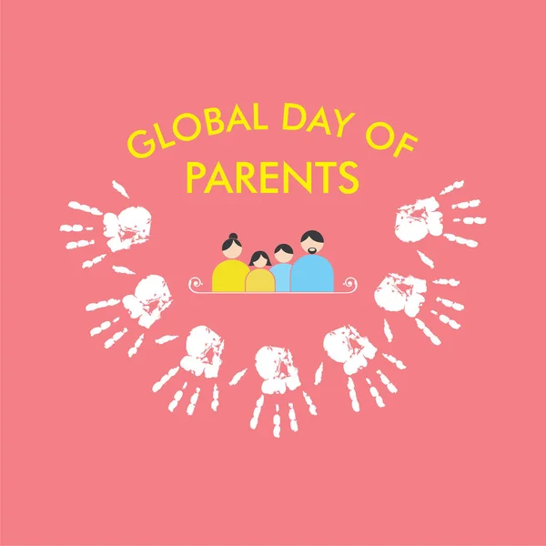 Vector Illustration Global Parents Day Design Celebrated 1St June — Stock Vector