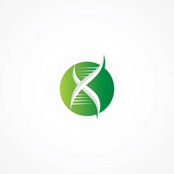 Vektor Illustration Logotyp Design För Text Med Dna Spiral — Stock vektor