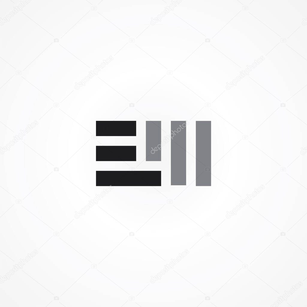 Vector Illustration of logo design for EM text