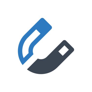 Beyaz arkaplanda mıknatıs çekimi simgesi