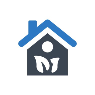 Beyaz arkaplanda eko ev simgesi