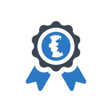 Beyaz arkaplanda Dünya ödülü simgesi