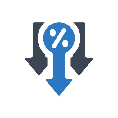 Beyaz arkaplanda düşük faiz oranı simgesi