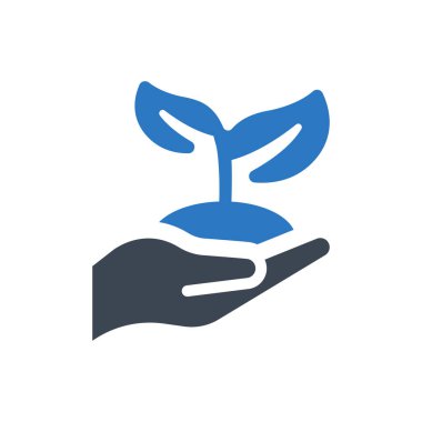 Beyaz arkaplanda ECO bitki simgesi