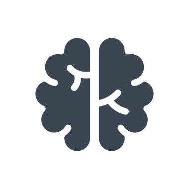 Beyaz arka plan üzerinde beyin simgesi