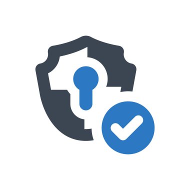 Beyaz arkaplanda güvenli koruma simgesi