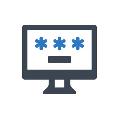 Beyaz arkaplanda bilgisayar güvenlik parolası simgesi