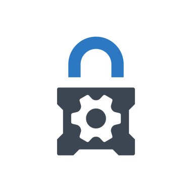 Beyaz arkaplanda kilit ayarları simgesi