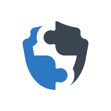 Beyaz arkaplanda karmaşık koruma simgesi