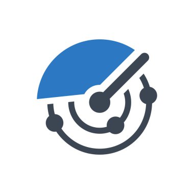 Beyaz arkaplanda Radar taraması simgesi