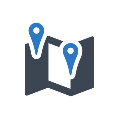 Beyaz arkaplanda harita noktası simgesi