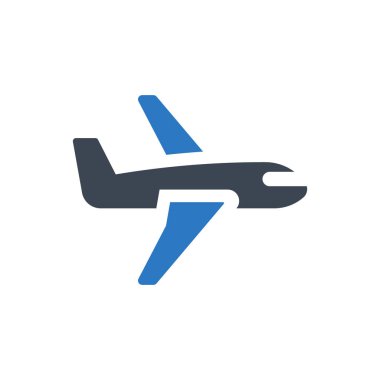 Beyaz arkaplanda uçak simgesi