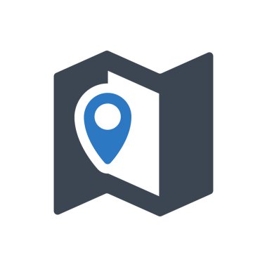 Beyaz arkaplanda yol haritası simgesi