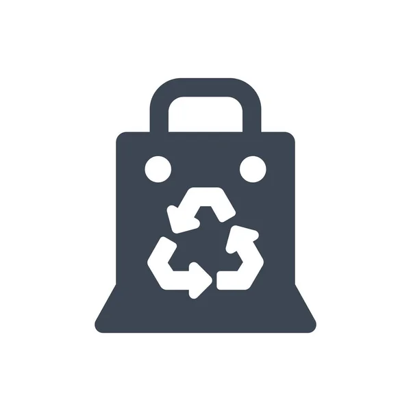 Bag Recycle Pictogram Witte Achtergrond — Stockvector