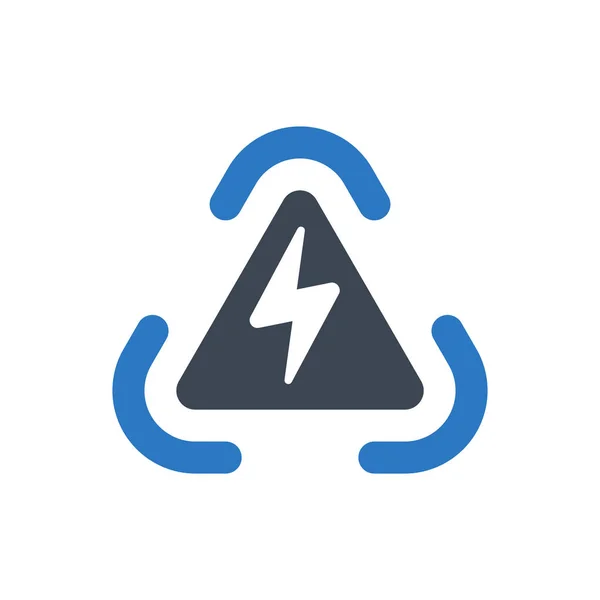 Lightning Alert Icon White Background — Stock Vector