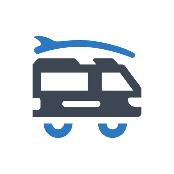 Icono Minivan Sobre Fondo Blanco — Vector de stock