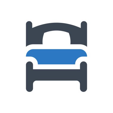 Beyaz arkaplanda otel odası simgesi