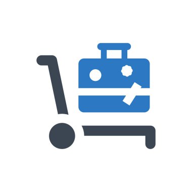 seyahat bavul simgesi beyaz arka plan üzerinde