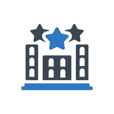 Beyaz arkaplanda otel tatil beldesi simgesi