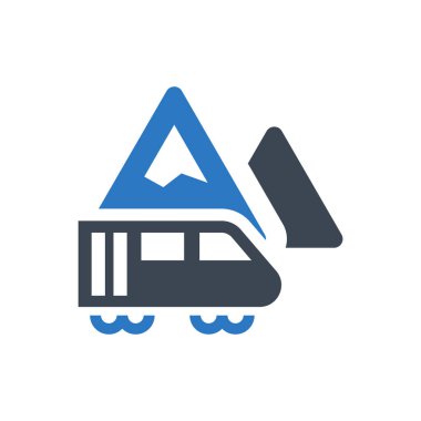 Beyaz arkaplanda tren taşıma simgesi