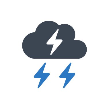 Beyaz arkaplanda fırtına simgesi