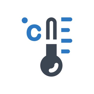 Beyaz arkaplanda Celsius sıcaklık simgesi