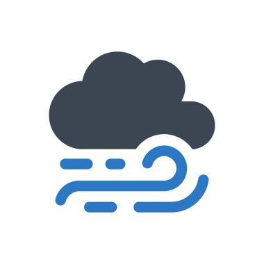 Beyaz arkaplanda rüzgar hava durumu simgesi