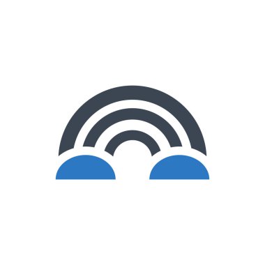 Gökkuşağı simgesi beyaz arka plan üzerinde