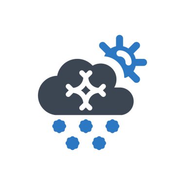 Beyaz arkaplanda kar yağışı simgesi