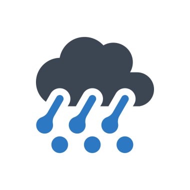 Beyaz arkaplanda dolu yağmur simgesi