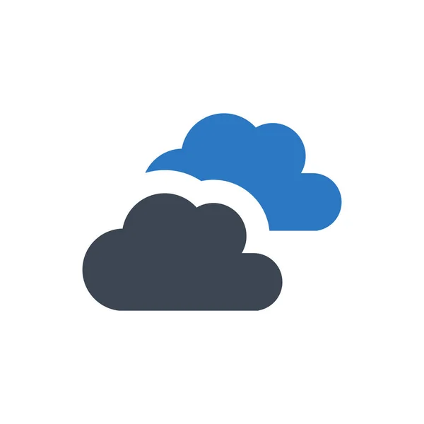 Σύννεφο Εικονίδιο Λευκό Φόντο — Διανυσματικό Αρχείο