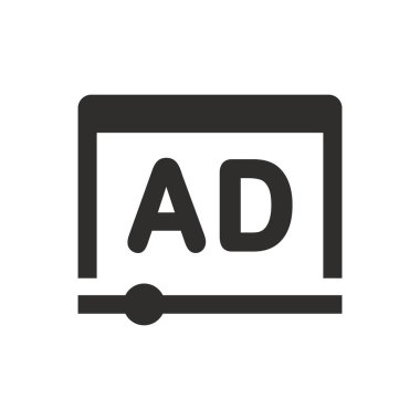 Beyaz arkaplanda reklam videosu simgesi