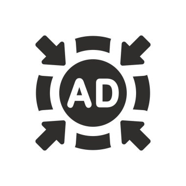 Beyaz arkaplanda reklam hedef simgesi