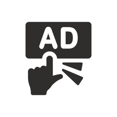 Beyaz arkaplandaki tıklama simgesi başına reklam ödemesi