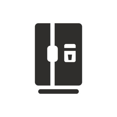 Beyaz arkaplanda buzdolabı simgesi