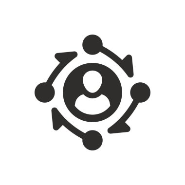 Beyaz arkaplanda sosyal bağlantı simgesi