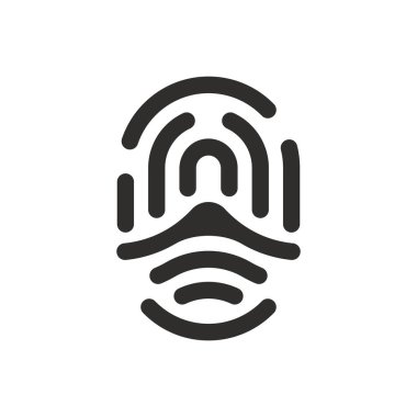 Beyaz arkaplanda biyometrik dokunmatik simge