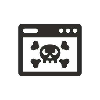 Web sayfası virüsü beyaz arkaplandaki simgeyi enfekte etti