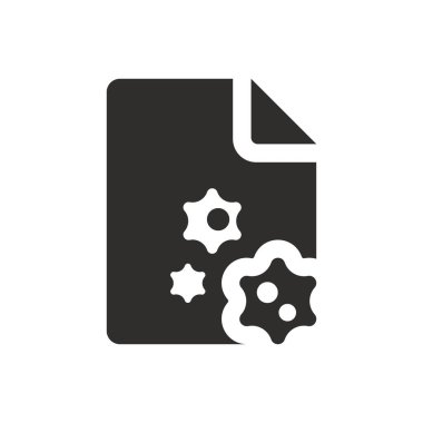 Beyaz arkaplanda virüs bulaşmış dosya simgesi