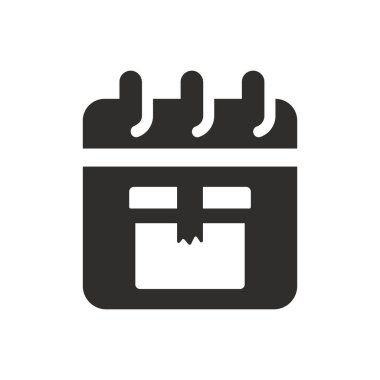 Beyaz arkaplanda paket dağıtım çizelgesi simgesi