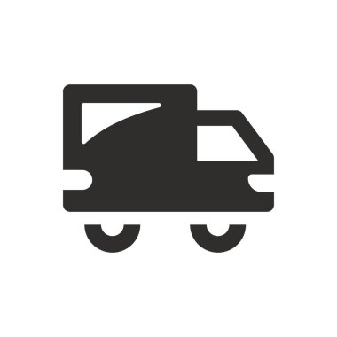 beyaz arkaplanda dağıtım kamyonu simgesi