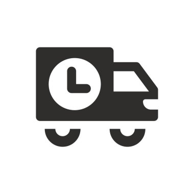 Beyaz arkaplanda hızlı dağıtım minibüsü simgesi