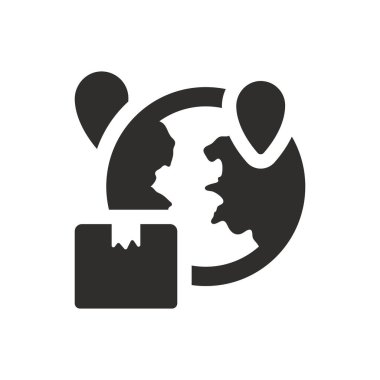 Beyaz arkaplanda paket teslim konumu simgesi